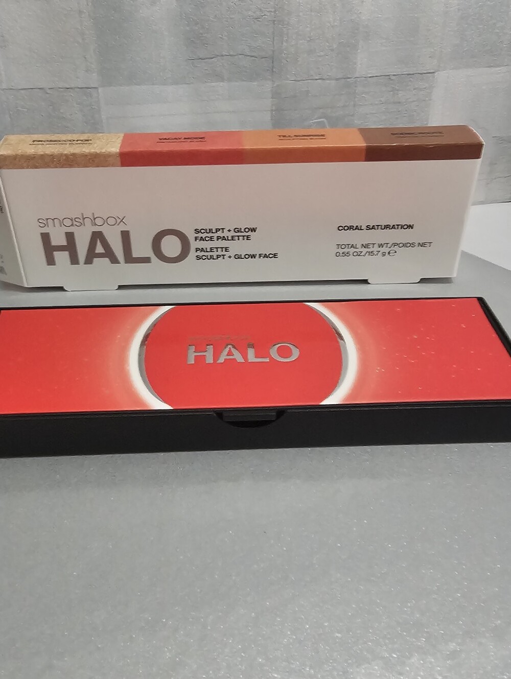 Smashbox Halo Sculpt Glow Palette Contour Blush Highlighter - Coral Saturation